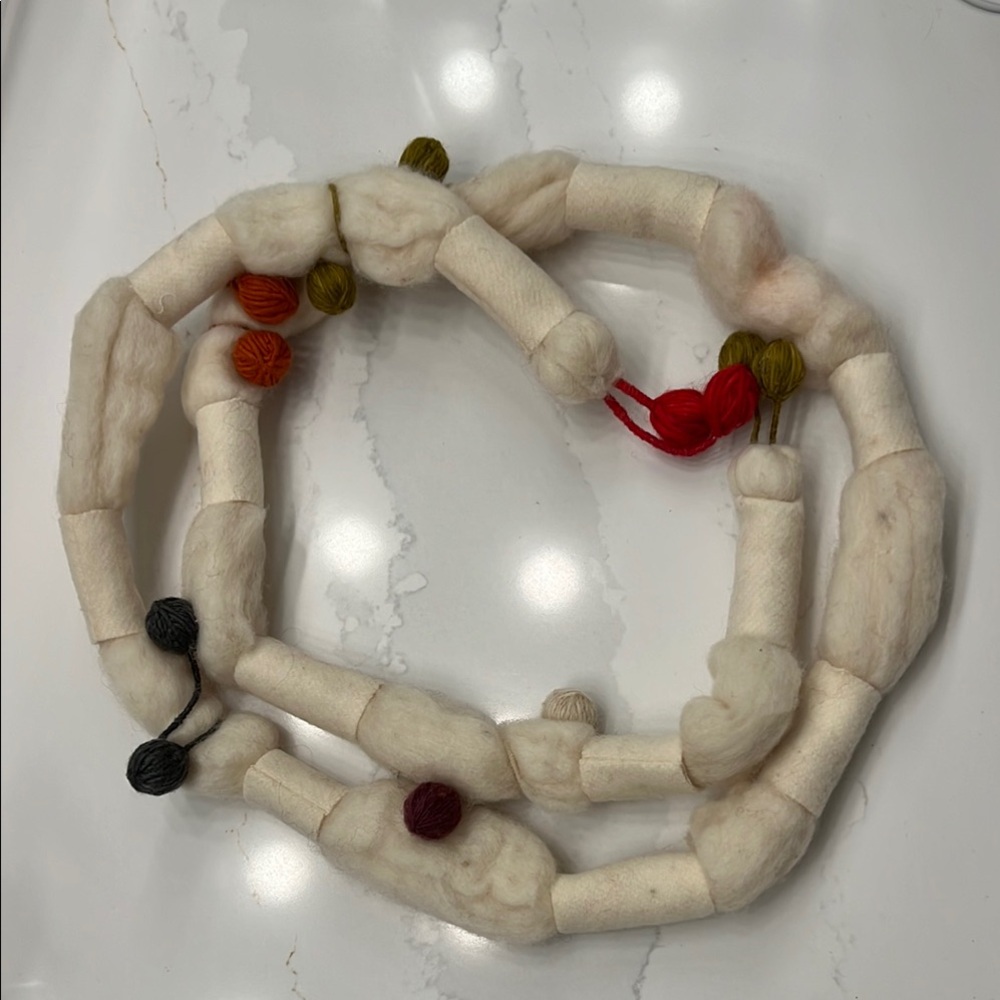 One of a kind handmade Cream Wool Scarf
